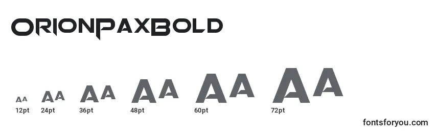 OrionPaxBold Font Sizes