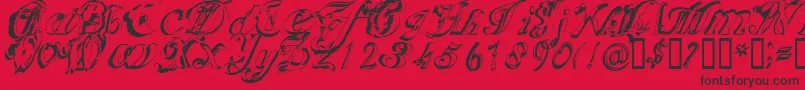 Scripteriacola Font – Black Fonts on Red Background