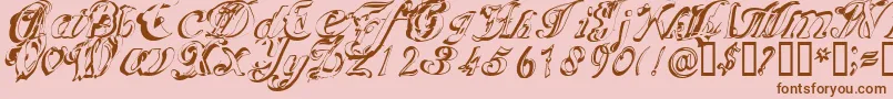 Scripteriacola Font – Brown Fonts on Pink Background