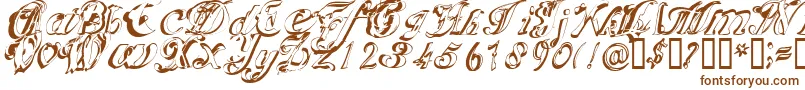 Scripteriacola-Schriftart – Braune Schriften auf weißem Hintergrund