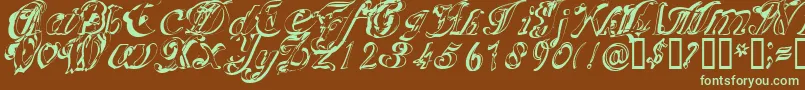 Scripteriacola-fontti – vihreät fontit ruskealla taustalla