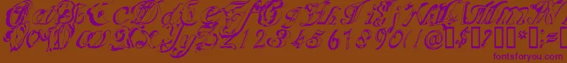 Scripteriacola Font – Purple Fonts on Brown Background