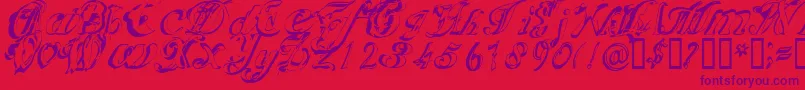 Scripteriacola Font – Purple Fonts on Red Background