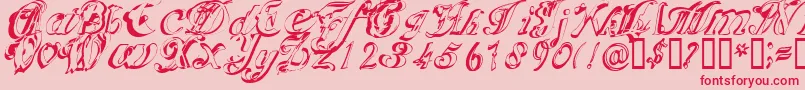 Scripteriacola Font – Red Fonts on Pink Background