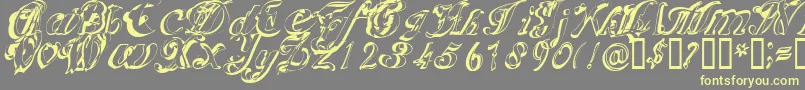 Scripteriacola Font – Yellow Fonts on Gray Background