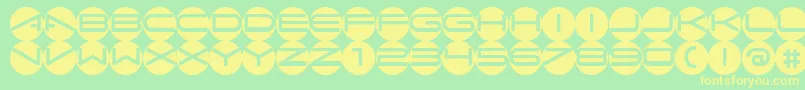 Abcacw-Schriftart – Gelbe Schriften auf grünem Hintergrund
