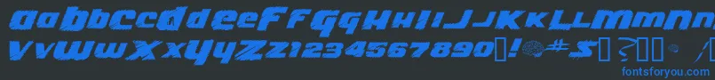 Lizzie Font – Blue Fonts on Black Background