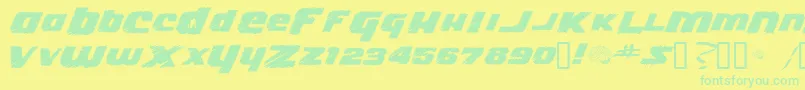 フォントLizzie – 黄色い背景に緑の文字