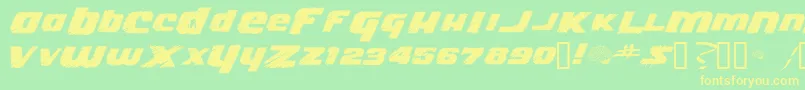 Lizzie Font – Yellow Fonts on Green Background