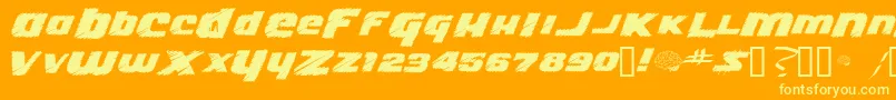 Lizzie Font – Yellow Fonts on Orange Background