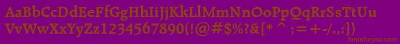 RaleighcbtBold-fontti – ruskeat fontit violetilla taustalla