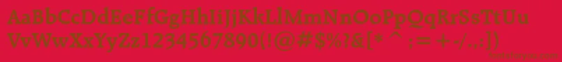 RaleighcbtBold-fontti – ruskeat fontit punaisella taustalla