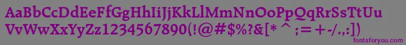 RaleighcbtBold Font – Purple Fonts on Gray Background