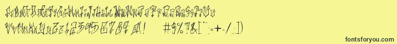 フォントLoveMyTattoo – 黒い文字の黄色い背景