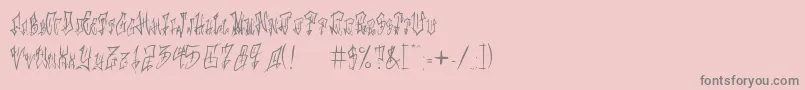 フォントLoveMyTattoo – ピンクの背景に灰色の文字