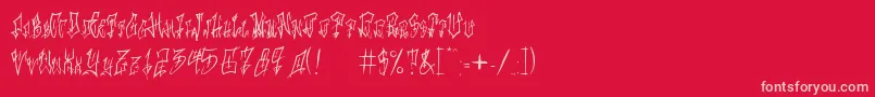 Czcionka LoveMyTattoo – różowe czcionki na czerwonym tle