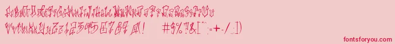 Police LoveMyTattoo – polices rouges sur fond rose