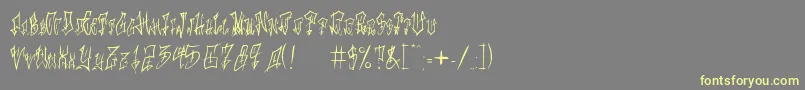 LoveMyTattoo Font – Yellow Fonts on Gray Background