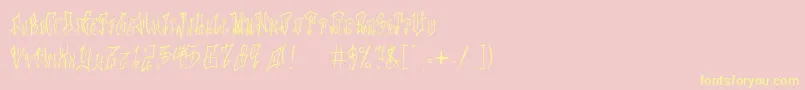 LoveMyTattoo Font – Yellow Fonts on Pink Background