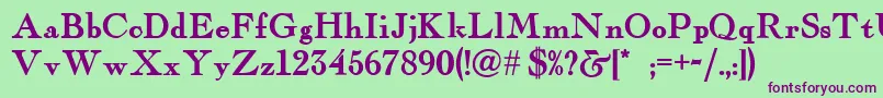 Fairfax Font – Purple Fonts on Green Background