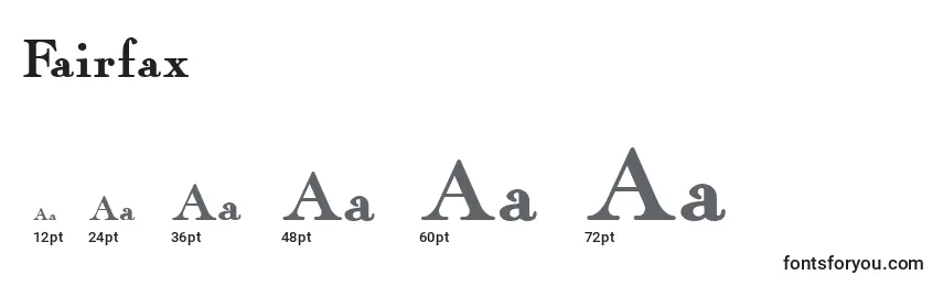 Размеры шрифта Fairfax