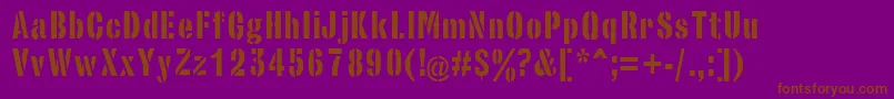 Saiba mais sobre a fonte StencilsansRegular Fonte StencilsansRegular – fontes marrons em um fundo roxo