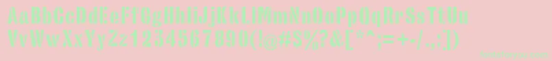 StencilsansRegular Font – Green Fonts on Pink Background