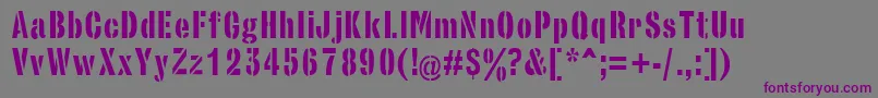 StencilsansRegular Font – Purple Fonts on Gray Background