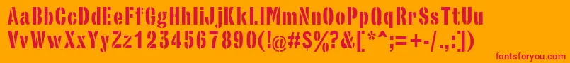 StencilsansRegular Font – Red Fonts on Orange Background