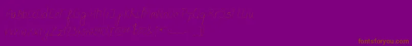 MtfFlowrites-Schriftart – Braune Schriften auf violettem Hintergrund