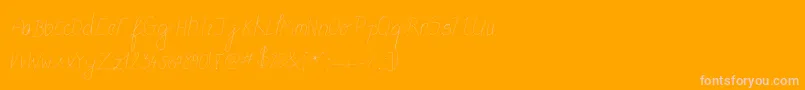 MtfFlowrites-Schriftart – Rosa Schriften auf orangefarbenem Hintergrund