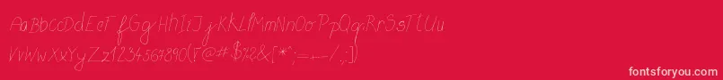 MtfFlowrites Font – Pink Fonts on Red Background