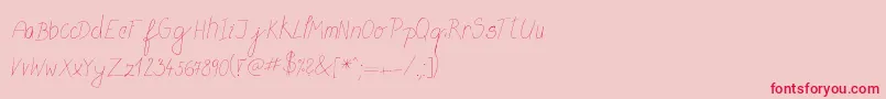 MtfFlowrites-Schriftart – Rote Schriften auf rosa Hintergrund