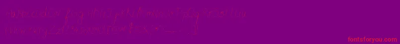 MtfFlowrites-Schriftart – Rote Schriften auf violettem Hintergrund