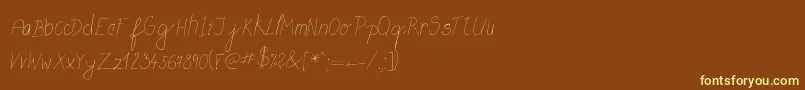 MtfFlowrites Font – Yellow Fonts on Brown Background