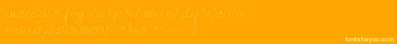 MtfFlowrites Font – Yellow Fonts on Orange Background