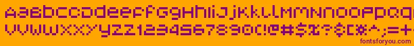 V5 Font – Purple Fonts on Orange Background