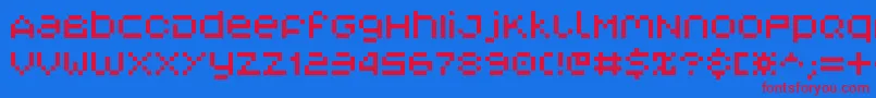V5 Font – Red Fonts on Blue Background