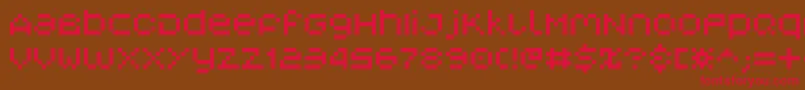 フォントV5 – 赤い文字が茶色の背景にあります。