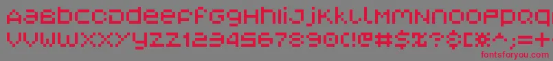 フォントV5 – 赤い文字の灰色の背景