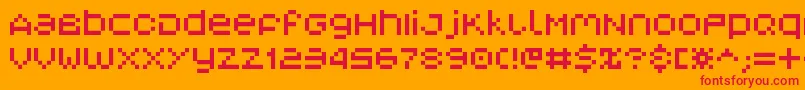 フォントV5 – オレンジの背景に赤い文字