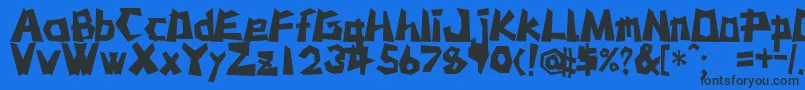 MstkRufcut Font – Black Fonts on Blue Background