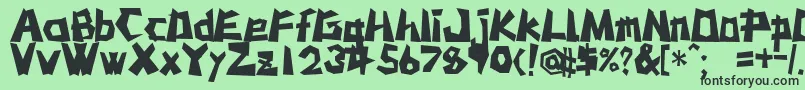 Шрифт MstkRufcut – чёрные шрифты на зелёном фоне