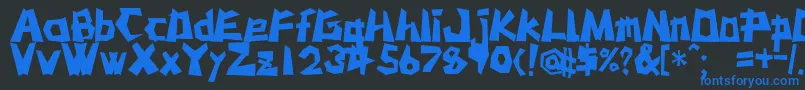 Шрифт MstkRufcut – синие шрифты на чёрном фоне