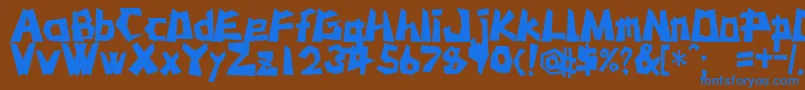 Шрифт MstkRufcut – синие шрифты на коричневом фоне
