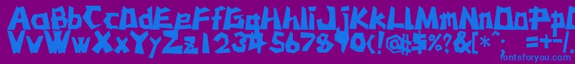 フォントMstkRufcut – 紫色の背景に青い文字