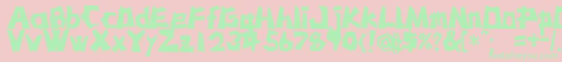 MstkRufcut Font – Green Fonts on Pink Background