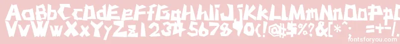 MstkRufcut-fontti – valkoiset fontit vaaleanpunaisella taustalla