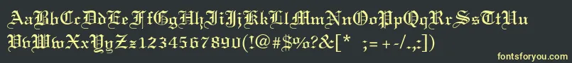 ElliottLight Font – Yellow Fonts on Black Background