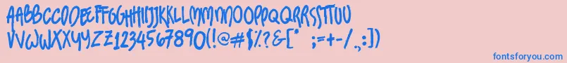 Czcionka SundaesOnMondays – niebieskie czcionki na różowym tle